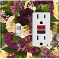thumbnail image 1 of Metal Light Switch Plate Outlet Cover Purple White Rose Wallpaper ROS018, 1 of 13