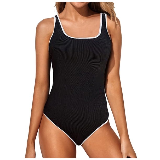 MKLEKYY Trajes De Baño Mujer Control Abdomen Women Plus Size Push Up Padded Bikini Swimsuit Training Athletic Swimwear Sport Shirred Tank Swimwear Vintage Bathing Suits