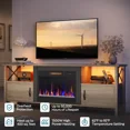 thumbnail image 5 of Bestier Fireplace TV Stand, LED Media Console with Storage, with Electric Fireplace Included , Gray, 5 of 10
