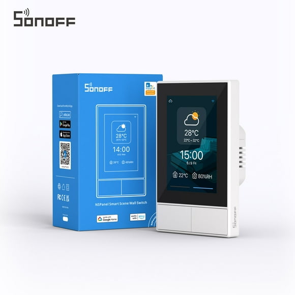 SONOFF NSPanel Commutateur Intelligent pour la Fonction de Thermostat Intelligent, Panneau à 2 Commutateurs Contrôle de la Maison Intelligente, Contrôle de l'Écran Tactile, Travailler avec Alexa & Google Home Assistant