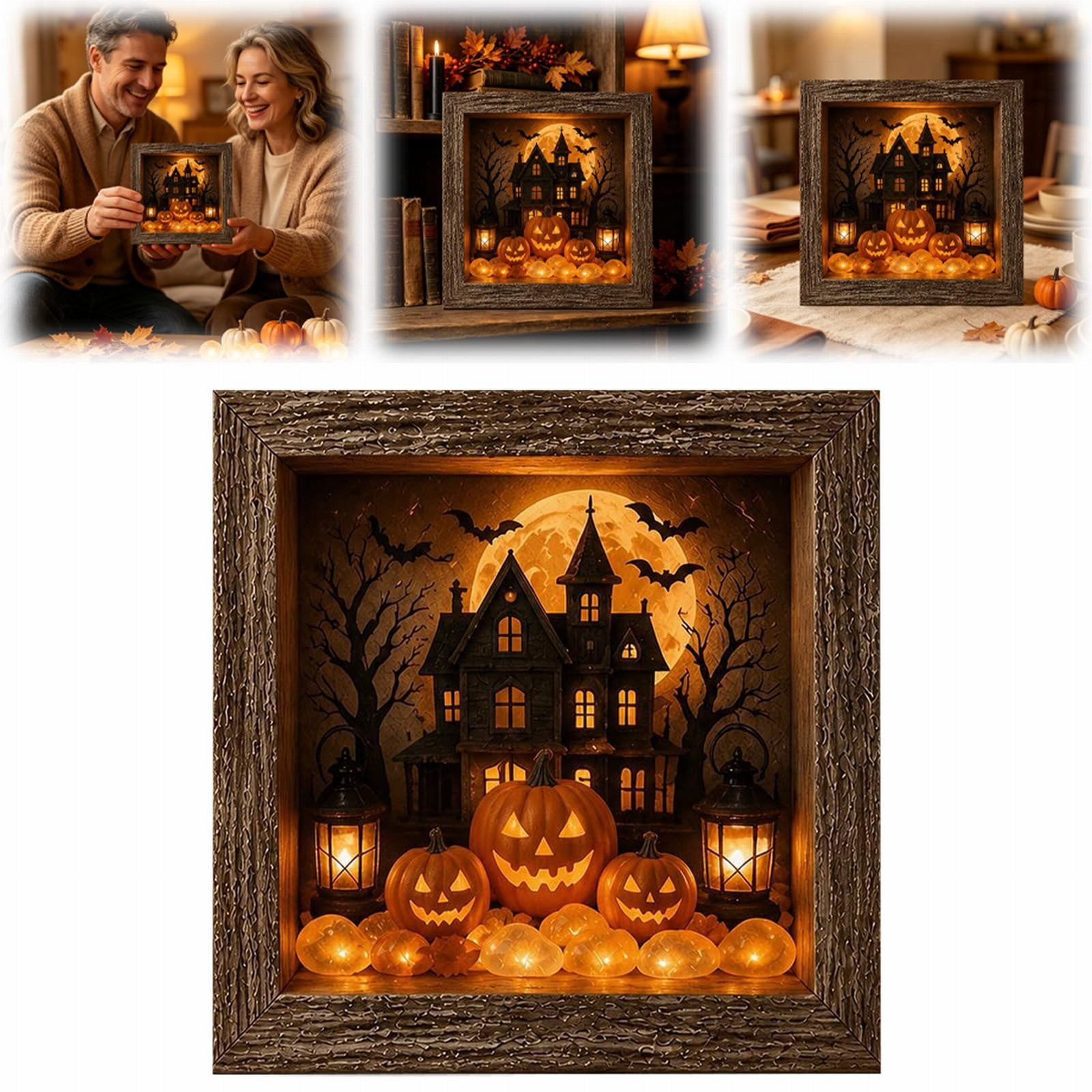 Halloween Frame DIY Lighted Craft Kit, Indoor LED Night Light Gothic ...