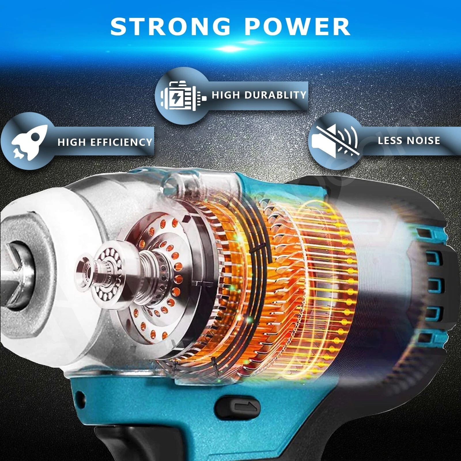 iMeshbean Cordless Impact Wrench 1/2" 550Nm High Torque Brushless Drill for Makita Battery