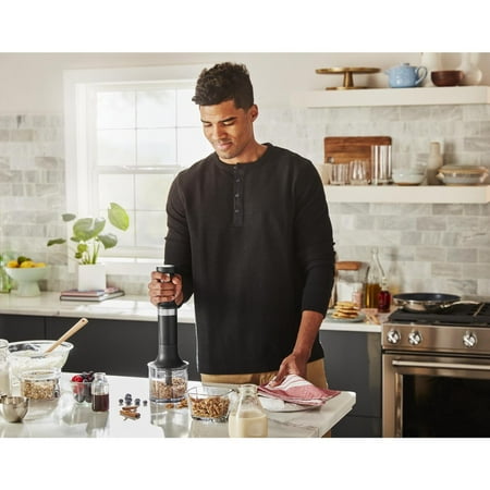 KitchenAid - Cordless Variable Speed Hand Blender with Chopper and Whisk attachment - KHBBV83 - Black Matte