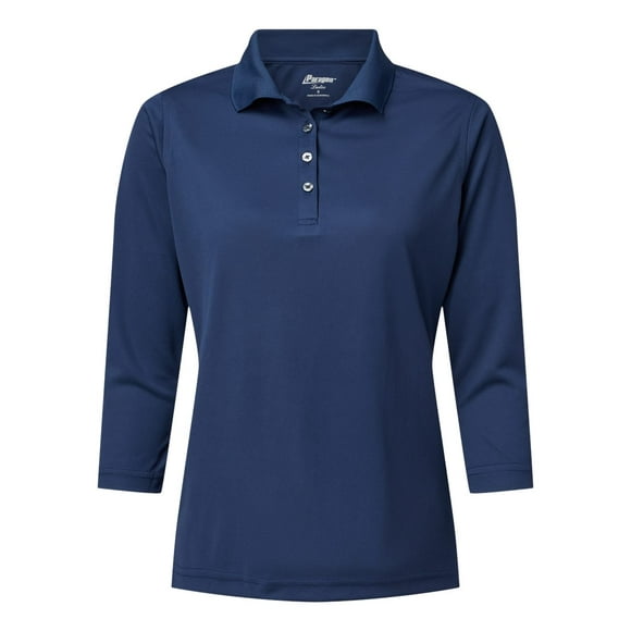 Paragon Womens Lady Palm Three-Quarter Sleeve Polo, L, Navy