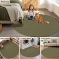 thumbnail image 5 of Round Rugs 5Ft, Avocado Green Brown Round Area Rug Washable Indoor Throw Carpet, Solid Color Farmhouse Brown Soft Non Slip Circle Rug for Cabinet Bathroom Home Decor Aesthetic, 5 of 8