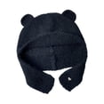 thumbnail image 3 of Gorro de punto Yinane con orejas de oso gorro con orejeras negro, 3 of 8