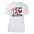 thumbnail image 4 of Edvintorg Couples Valentine'S Day Shirts Clearance Women Gifts Funny Love Letter Printed Short Sleeve T-Shirt Casual Tops Tee Classic Fit Basic Shirts White S, 4 of 4