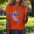 thumbnail image 2 of Lumosvexa Casual Short Shirt Sleeved Womens Graphic T-Shirt Top Fashionable Relaxed Crew Neck T Shirt Orange Size XL, 2 of 7