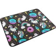 thumbnail image 6 of Coolnut Shower Curtain and Rug Set Unicorns Doughnut Polyester Waterproof Bath Curtain and Mat with Hooks 72" x 72", 6 of 6