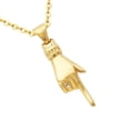 thumbnail image 2 of EHJRE Gold Stainless Gesture Pendant 50cm Chain Hippy Necklace, 2 of 5