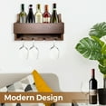 thumbnail image 4 of Rustic Natural Walnut Wine Rack and Long-stem Glass Holder - Bottle Organizer, Storage Display, or Home Decor 14, 4 of 6
