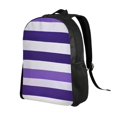 thumbnail image 3 of Single Side Full Backpack 16.1×11.8×4.5in Large Capacity Breathable Shoulder Belt Leisure Simple And Strong Bearing Capacity Violet Stripe_1, 3 of 8