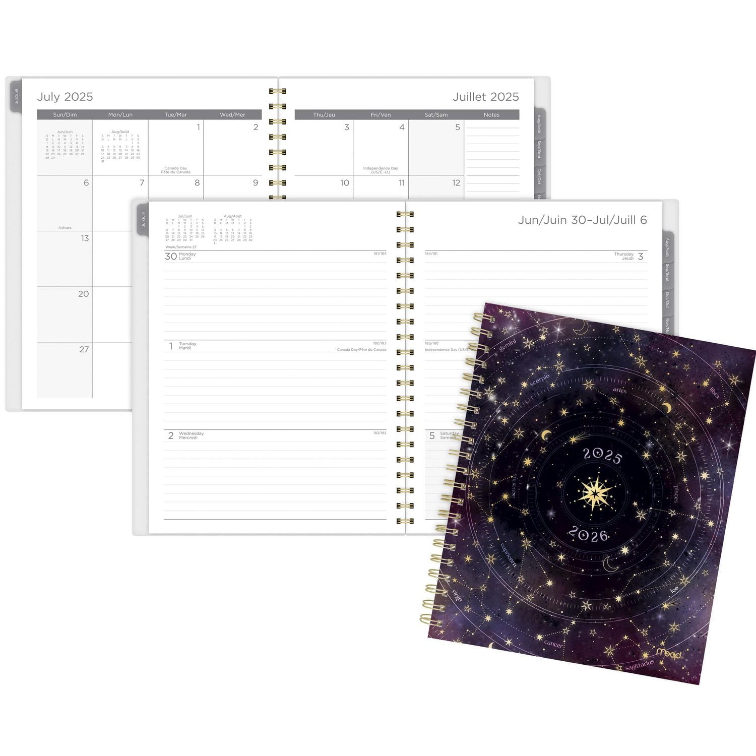 Agenda scolaire hebdomadaire Mead® Étoiles magiques 2025-2026