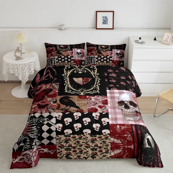 Fall Style Tree Comforter Set Full Size,Mountain Nature Scenery Bedding Set 3Pcs Adult Room Decor,Rustic Farmhouse Quilt Set Botanical Natural Duvet Insert,2 Pillowcases
