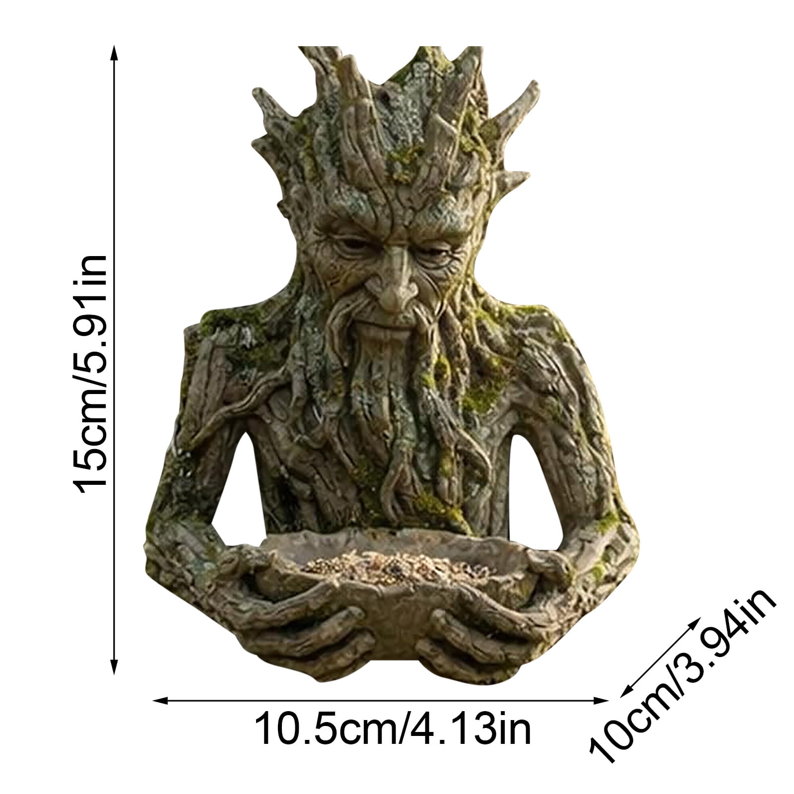 Sculptural Bird Feeder for Bird Lovers: The Quiet Offering Tree-Integrated Ancient Feeder with Hidden Keyhole Hanger for Yard, Patio, or Garden