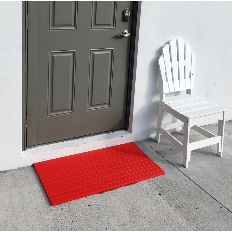 Heavy Duty HDPE Weatherproof Front Door Red Mat UV Resistant