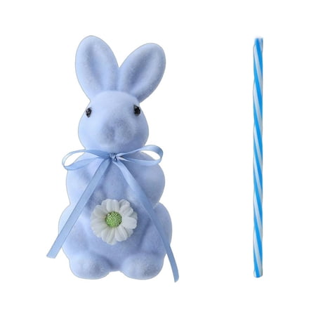 QENASHAING Flocked Bunny Easter Decor 15.74 in Height with Daisy Flower Flexible Tabletop or Vase Insert Decoration Ideal for Spring Themed Events and Holiday Tables QENASHAING Flocked Bunny Easter Decor 15.74 in Height with Daisy Flower Flexible Tabletop or Vase Insert Decoration Ideal for Spring Themed Events and Holiday Tables