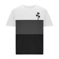 thumbnail image 3 of Mens Casual Pantalones Cortos Cuello Redondo Patchwork Impresión Suéter Blusa de Fitness, Camisetas para Hombre, 3 of 4