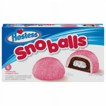 HOSTESS SNOBALLS, Coconut-Covered Chocolate Cake, Creamy Filling 6 ct / 10.5 oz.