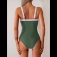thumbnail image 6 of Women'S One Piece Swimsuits Color Block Slimming Tummy Control Bathing Suit V Full Coverage Swimwear Green L, 6 of 7