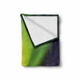 thumbnail image 2 of Iceland Soft Flannel Fleece Blanket, Shadowy Structure Silhouette under Colorful Night Sky with Aurora Borealis, Cozy Plush for Indoor and Outdoor Use, 50" x 60", Lime Green Indigo, by Ambesonne, 2 of 6
