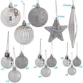 thumbnail image 5 of Sunnydaze Deck the Halls Silver Plastic Christmas Ornament Balls, 59 Count, 5 of 10