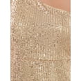 thumbnail image 6 of INSPIRE CHIC Women's Sequin Cocktail Dress Maxi One Shoulder Mermaid Prom Evening Wedding Dresses M Champagne, 6 of 7