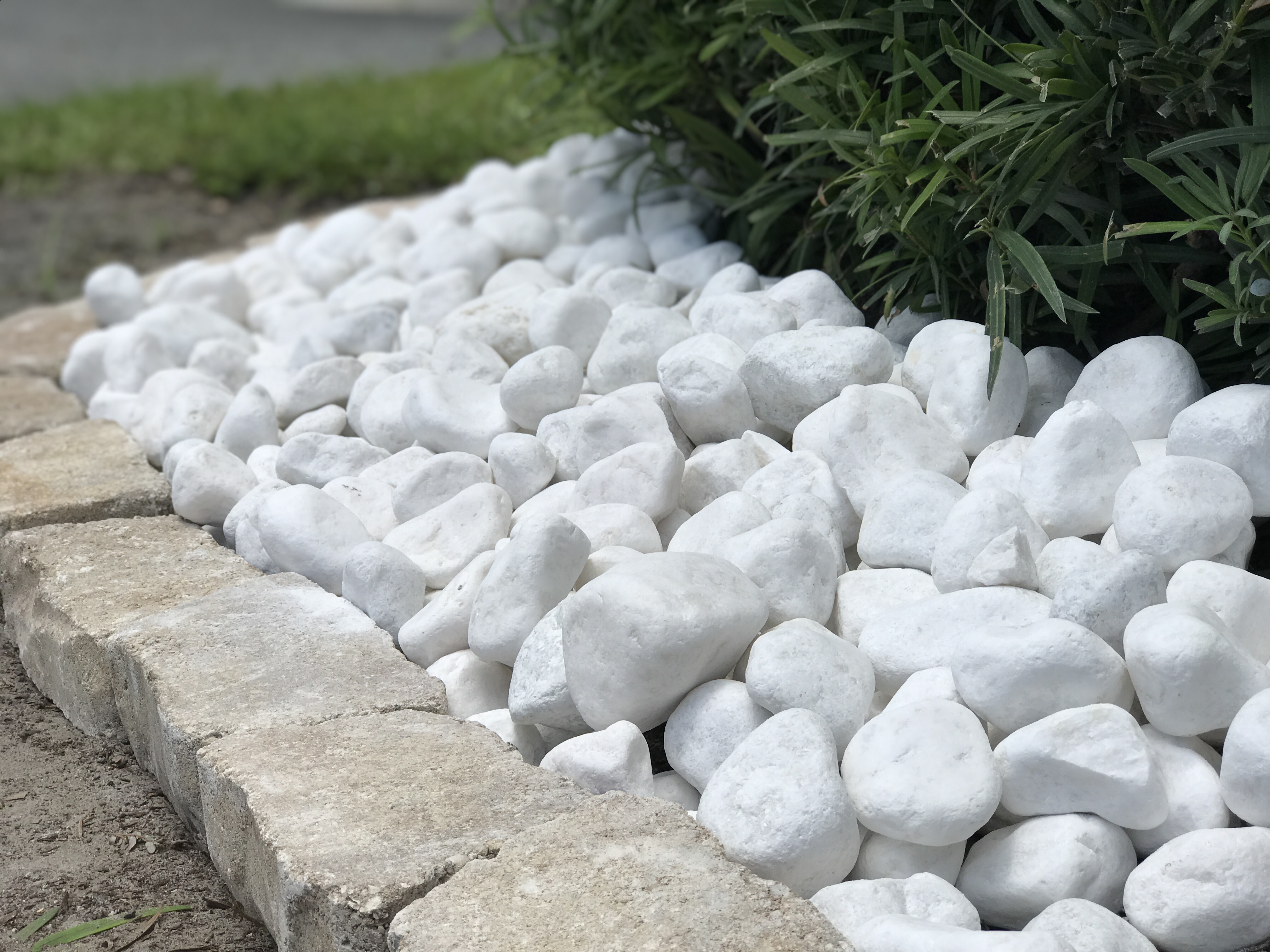 Rainforest, Outdoor Decorative Stone, Natural Stone, White, 2-3", 30lbs.