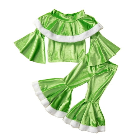 

Toddler Girls Outfit Baby Kids Suit Christmas Patchwork Pullover Tops Pants 2Pcs Set Outfits