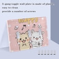 thumbnail image 4 of Haosy Light Switch Cover Plate 3 Gang Electrical Outlet Covers Cute Cartoon Happy Dog Decorate Wall Plate 4.56”x4.48”, 4 of 8