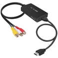 thumbnail image 1 of Convertidor de RCA a HDMI, adaptador de audio y video compuesto CVBS AV a HDMI 1080P con cable HDMI para PS2/Xbox/SNES/N64/VHS/VCR, grabadora de video y DVD, compatible con PAL/NTSC., 1 of 7