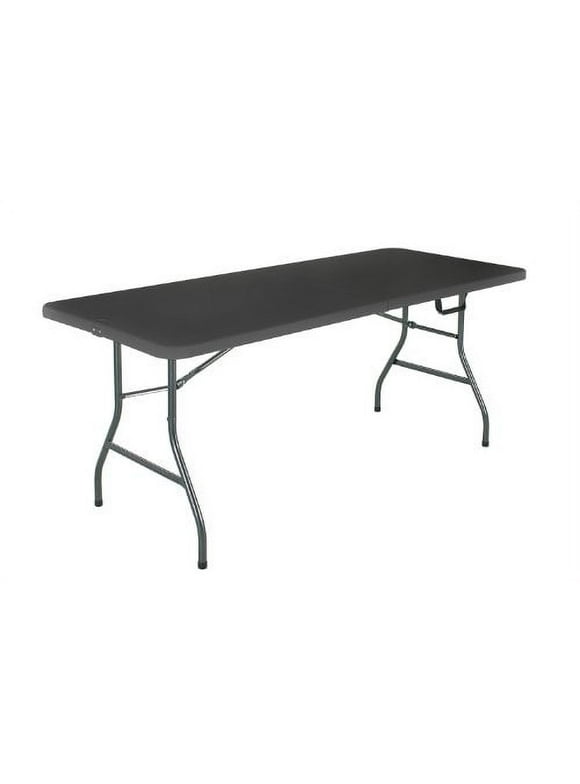 Cosco Products Centerfold Folding Table, 6-Feet, Black