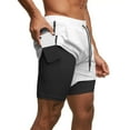 thumbnail image 3 of BLVB Men's 2 in 1 Workout Running Shorts Casual Quick Dry Lightweight Athletic Gym Sports Shorts with Compression Liner, 3 of 8