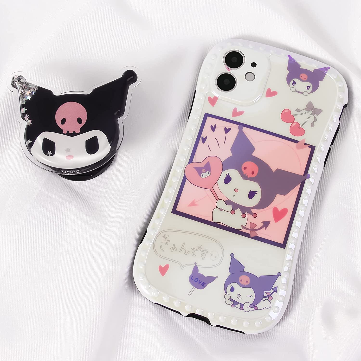Iphone 11 Case Cute Cartoon Kuromi Case Soft Blue Ray Small Waist Design Full Protective Case With Moving Shiny Quicksand Glitter Cartoon Phone Stand Holder For Iphone 11 6 1 Inch Kuromi Walmart Canada