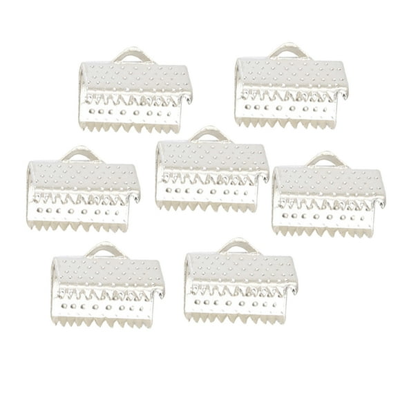 WHAMVOX  100 PCS Plated Ribbon Ends Crimp Jewelry Findings Pinch Clamp Clasps