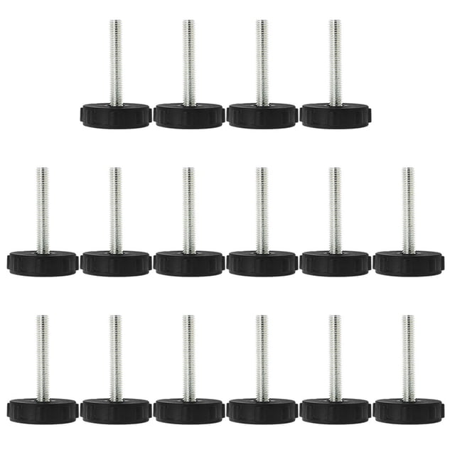 Uxcell M8 x 50 x 40mm Patas deslizantes ajustables para muebles, niveladores, protectores de suelo para patas de mesa, 20 piezas