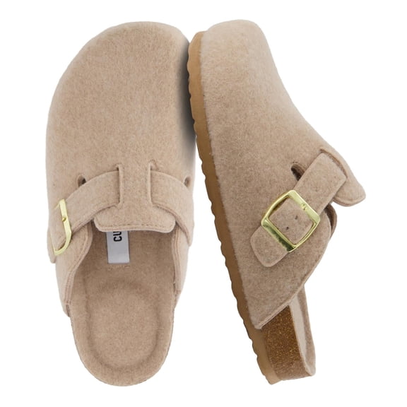 Cushionaire Hana Women's Clogs | Comfortable Vegan Suede Clogs for Women | Slip On Potato Shoes with Cork Footbed & Arch Support | Memory Foam, Wide Widths Available