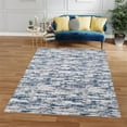 thumbnail image 3 of Woven Area Rug, 3' x 5' Area Rugs, Soft Floor Carpet for Living Room Bedroom Office, Machine Washable Rugs, Navy Blue, 3 of 6