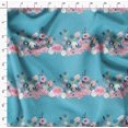thumbnail image 4 of Soimoi Blue Cotton Cambric Fabric Ranunculus & Chrysanthemum Floral Print Fabric by the Yard 42 Inch Wide, 4 of 5
