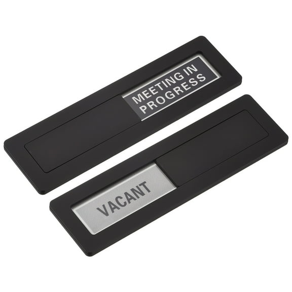 Uxcell Office Door Sign, Meeting In Progress Vacant Sign for Office, Black, 1 Pcs