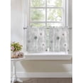 thumbnail image 3 of Half Window Curtain 36 Inches Long, White Green Dandelion Window Treatment Curtain Drapes, Grey Floral Leaves Small Tier Curtains for Bathroom Over Sink, 27.5"x36", 2 Panels, 3 of 7