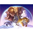 thumbnail image 1 of 5D Diamond Painting Kit, Forest Animals Pattern (Tiger, Leopard, Lion), Rhinestone Embroidery DIY, 40 x 50 cm, Frameless,CY-DW01404,50x40cm-, 1 of 7