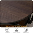 thumbnail image 4 of 19.7" 2 Tier Round End Table, Industrial Side Table with Oval Metal Frame for Living Room, Wood Round Nightstand for Bedroom, Dark Coffee, 4 of 8