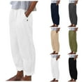 thumbnail image 7 of Yuanlook Women's Casual Capris Pants,Wide Leg Loose Lounge Trousers with Pockets Cropped Harem Pants, 7 of 7