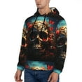 thumbnail image 3 of Wukai Artistic Flower Butterfly Skull Print Men Hoodies Fleece Sweatshirts Long Sleeve Sweaters Pullover Fall Outfits Winter Clothes-Large, 3 of 7