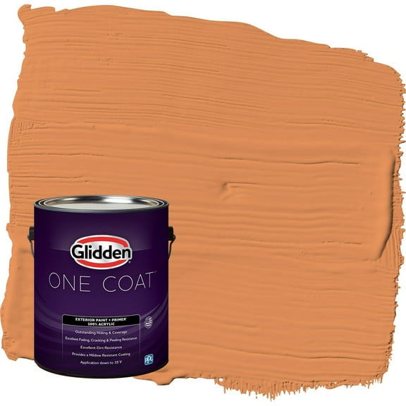Glidden One Coat Carrot Cake / Orange Semi-Gloss Interior Paint with Primer, 1 Gallon