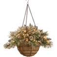 thumbnail image 1 of Maceta Colgante Navideño Artificial Preiluminada Decoraciones Mixtas Luces LED Blancas 20pulg National Tree Company GB3-300-20H-B1, 1 of 2