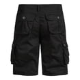 thumbnail image 5 of cllios Men's Outdoor Cargo Shorts Flat Front Baggy Shorts with Multi Pockets Solid Color Lightweight Hiking Shorts Black 32, 5 of 6