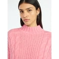 thumbnail image 5 of Scoop Women’s Oversized Cable Knit Sweater, Midweight, Size XS-XXL, 5 of 6