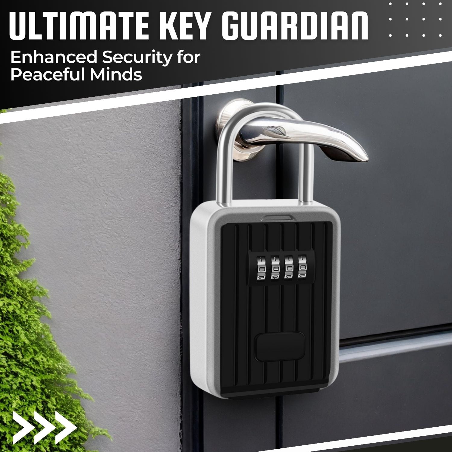 Key Lock Box - Portable Lockbox for Keys Outdoor - 4 Digit Code Combination Lock Box for Key Safe Security - Weather Rust Resistant Key Lock Box for Outside, Car, Door, House, Travel